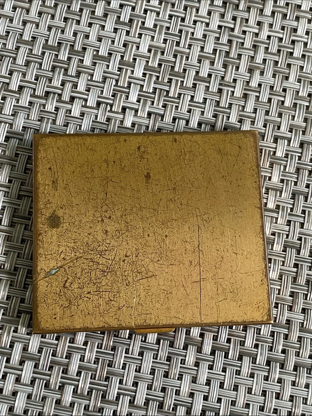 Marhill Gold Tone Mother of Pearl Compact Mirror Makeup Case Vintage